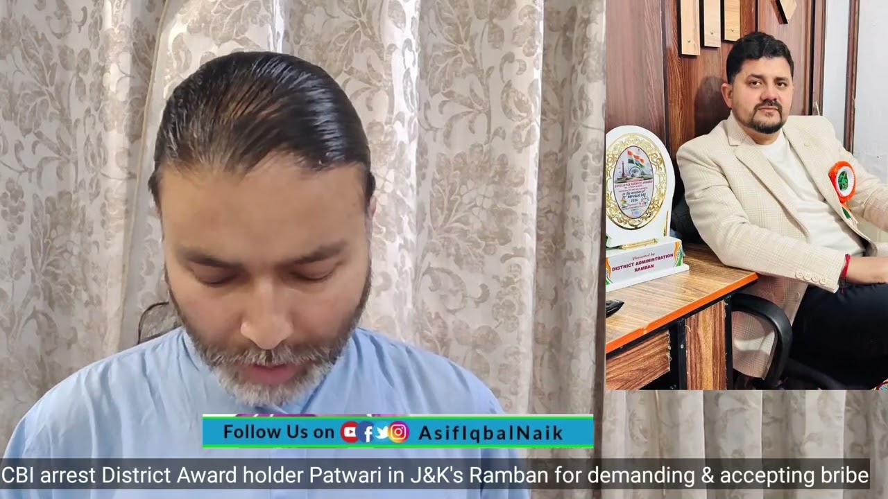 CBI arrested District Award holder Patwari in J&K's Ramban for demanding & accepting bribes. Watch 