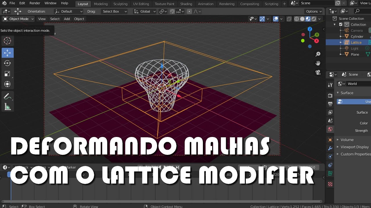 Blender 3D - DEFORMANDO MALHAS COM O LATTICE MODIFIER