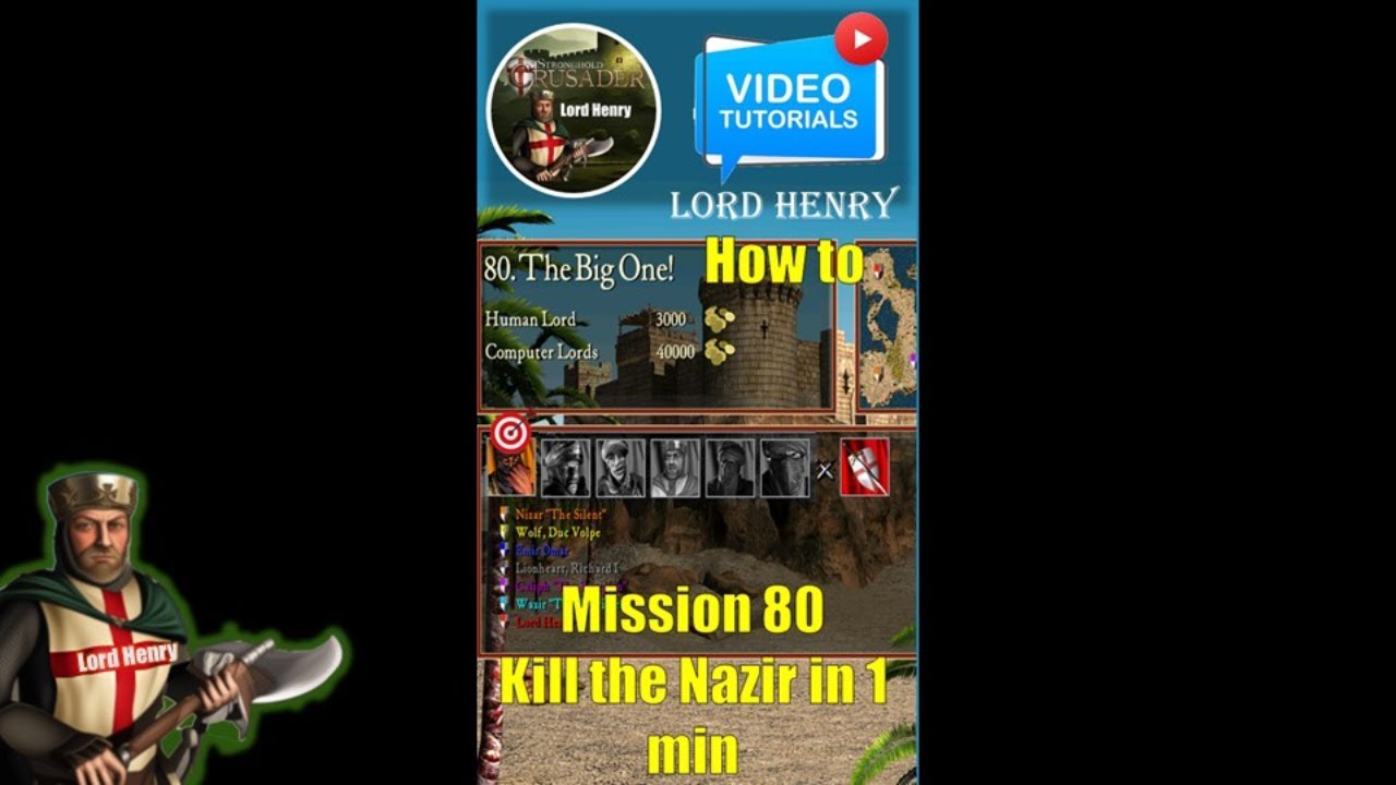 How to Kill Nizar in Mission 80 in just 1 minute! Stronghold Crusader HD #crusader #stronghold