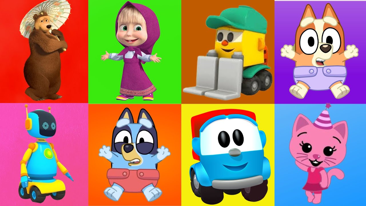 🍓🍉🌈 Aprende los Colores con Bluey, Plim Plim, Pocoy&oacute; y Leo el Cami&oacute;n 🎨 | Video Educativo para Ni&ntilde;os