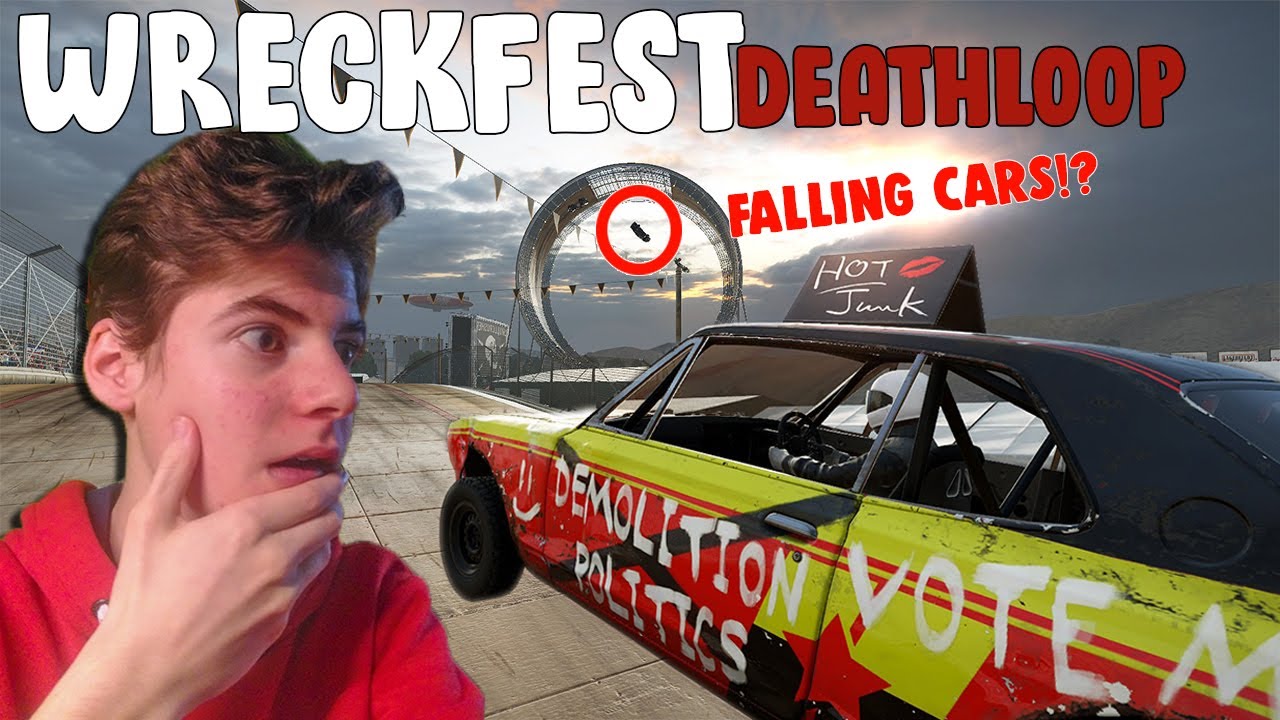 WRECKFEST DEATHLOOP CARNAGE!? (falling cars!) - BelgianFriesGaming