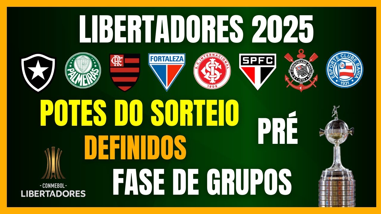 LIBERTADORES 2025 | POTES DO SORTEIO DA FASE DE GRUPOS