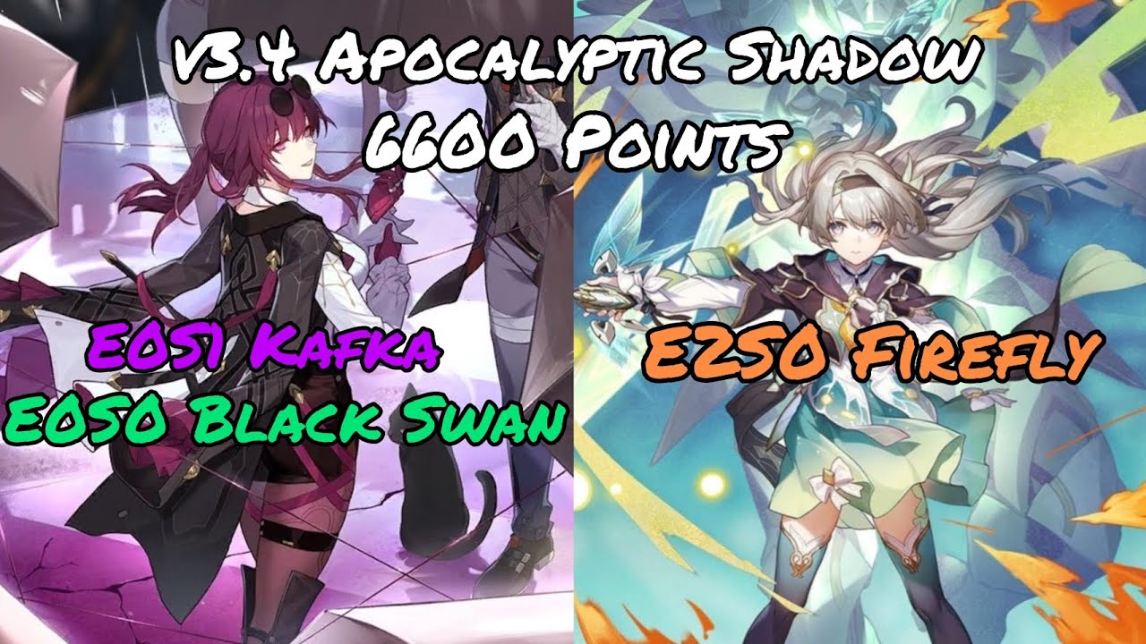 Honkai Star Rail - v3.4 Apocalyptic Shadow 6600 Points E0S1 Kafka E0S0 Black Swan & E2S0 Firefly