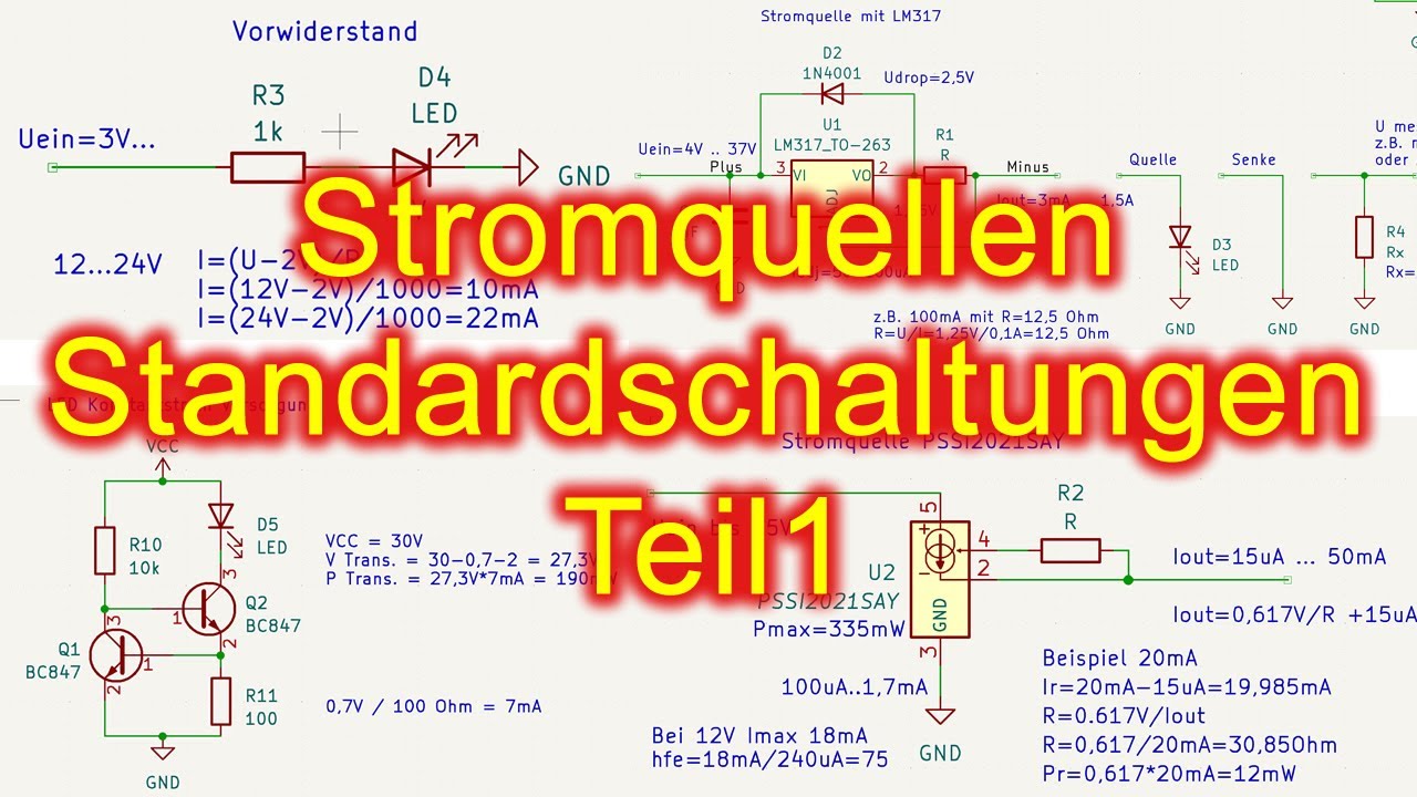 4 Stromquellen Standard Schaltungen erklärt - Teil 1.