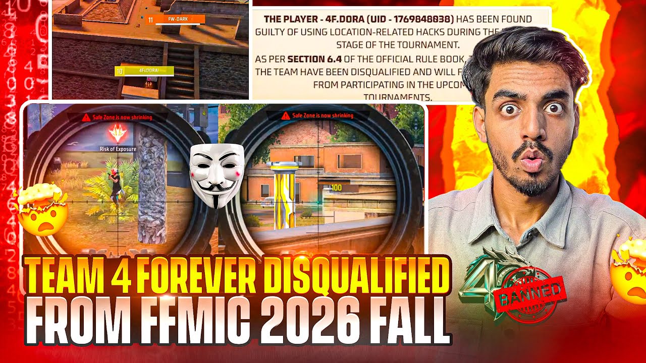 HACKER TEAM BANNED FROM FFMIC 2026 FALL🚫😱 | 4 FOREVER ESPORTS HACKER EXPOSED💀 | FREE FIRE ESPORTS