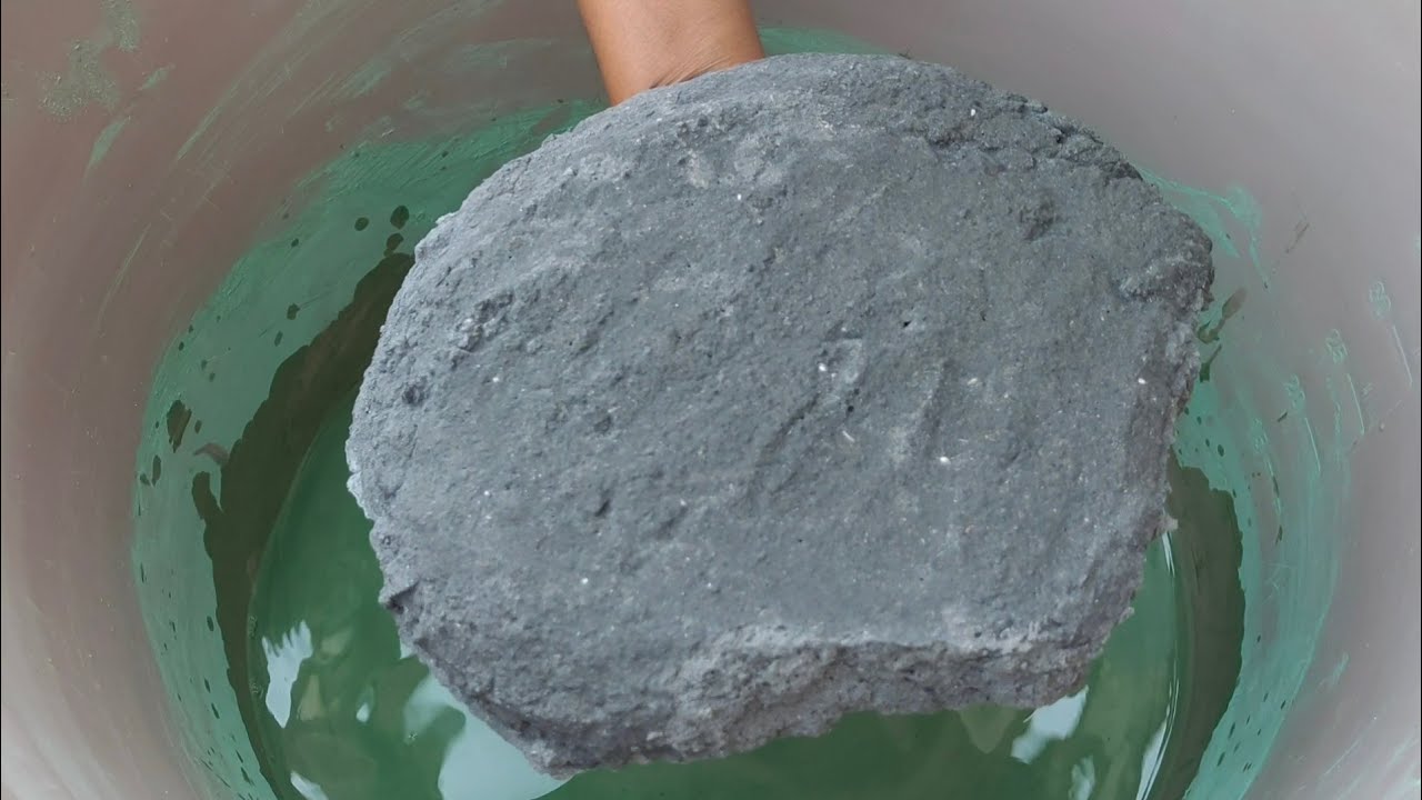 Asmr_ New 🆕 Texture / Fresh pure  black charcolashes Slabs Crumbling in water 💦