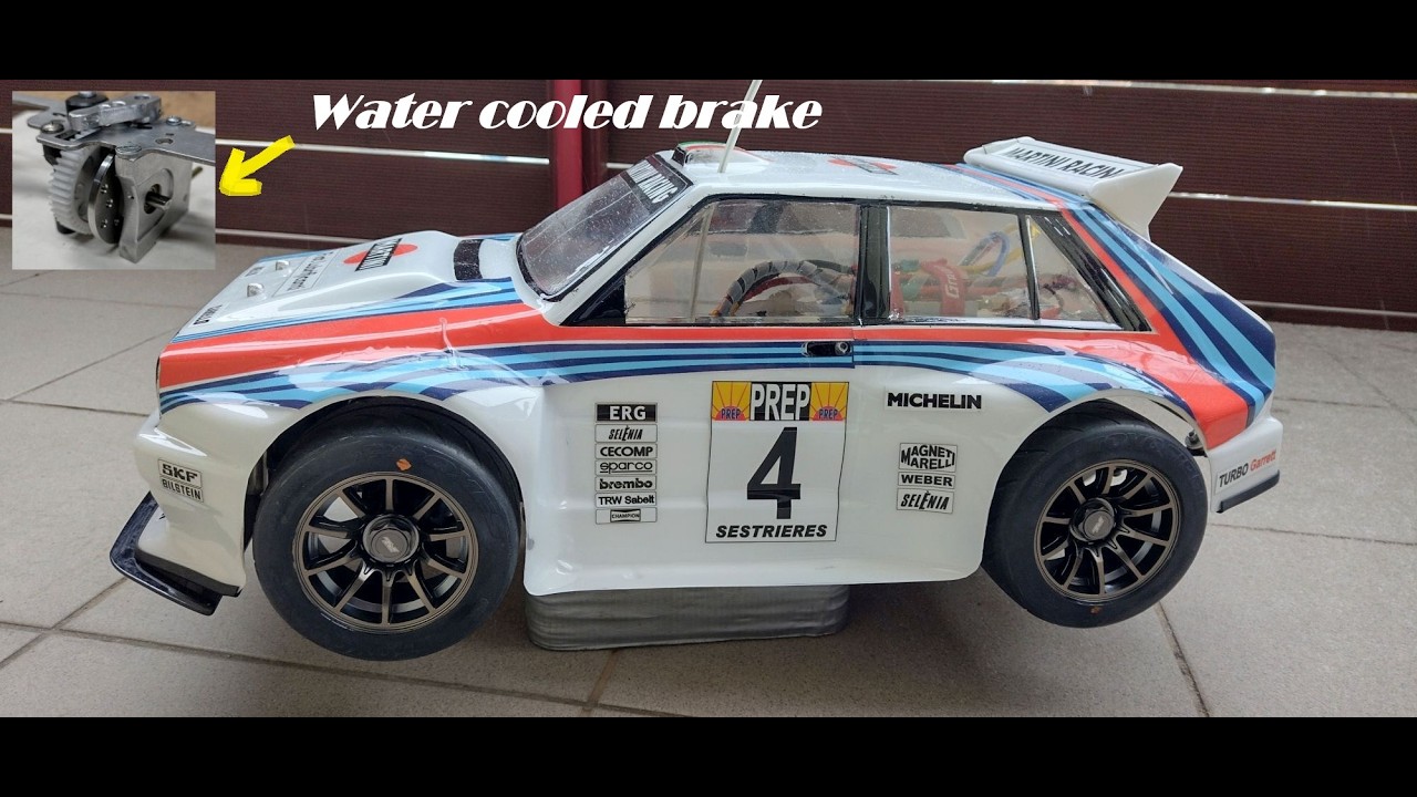 New water cooled brake for 1/8 scale Lancia Delta Integrale