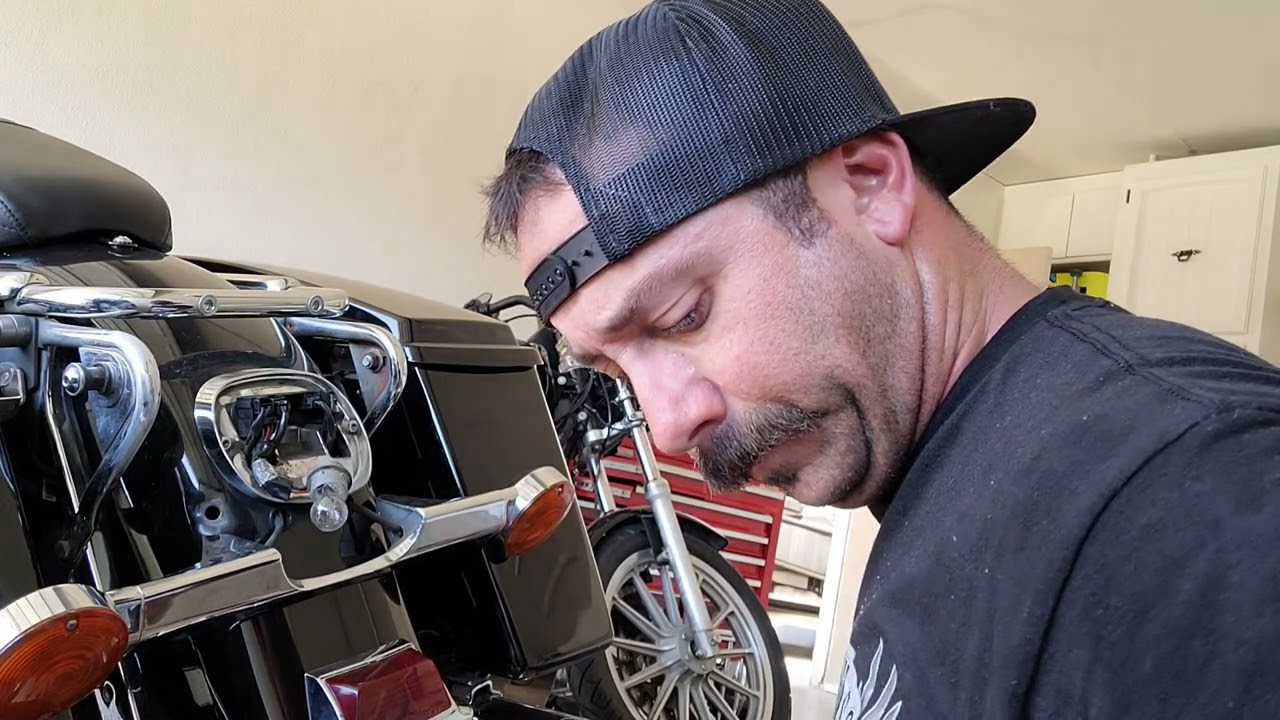 Custom Dynamics turn signal eliminator kit on the Electra Glide. #customdynamics #electraglide