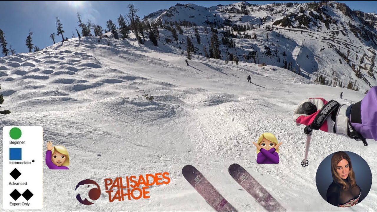 Skiing firm moguls on Saddle Face @PalisadesTahoe. #ski #tahoe