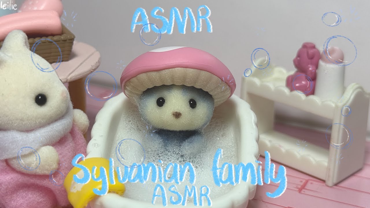 ASMR Sylvanian family gives you a bath (No talking, soap foam, personal attention, layering sounds)