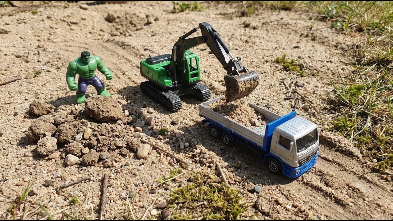 Build a Mini Dirt Road for RC Trucks with Bricks | Heavy Excavator Work (P2)