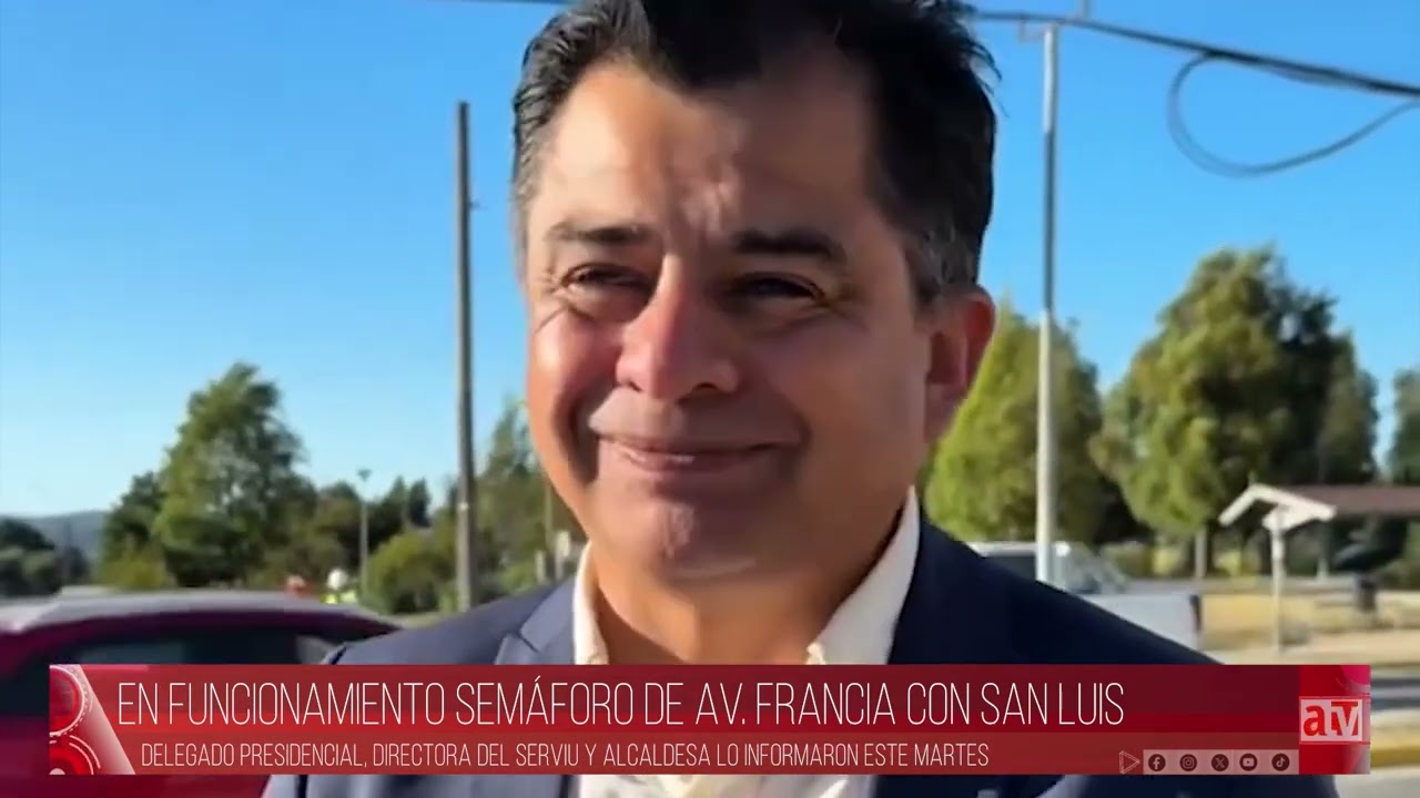 ENCENDIERON SEMÁFORO DE AV FRANCIA CON SAN LUIS EN VALDIVIA