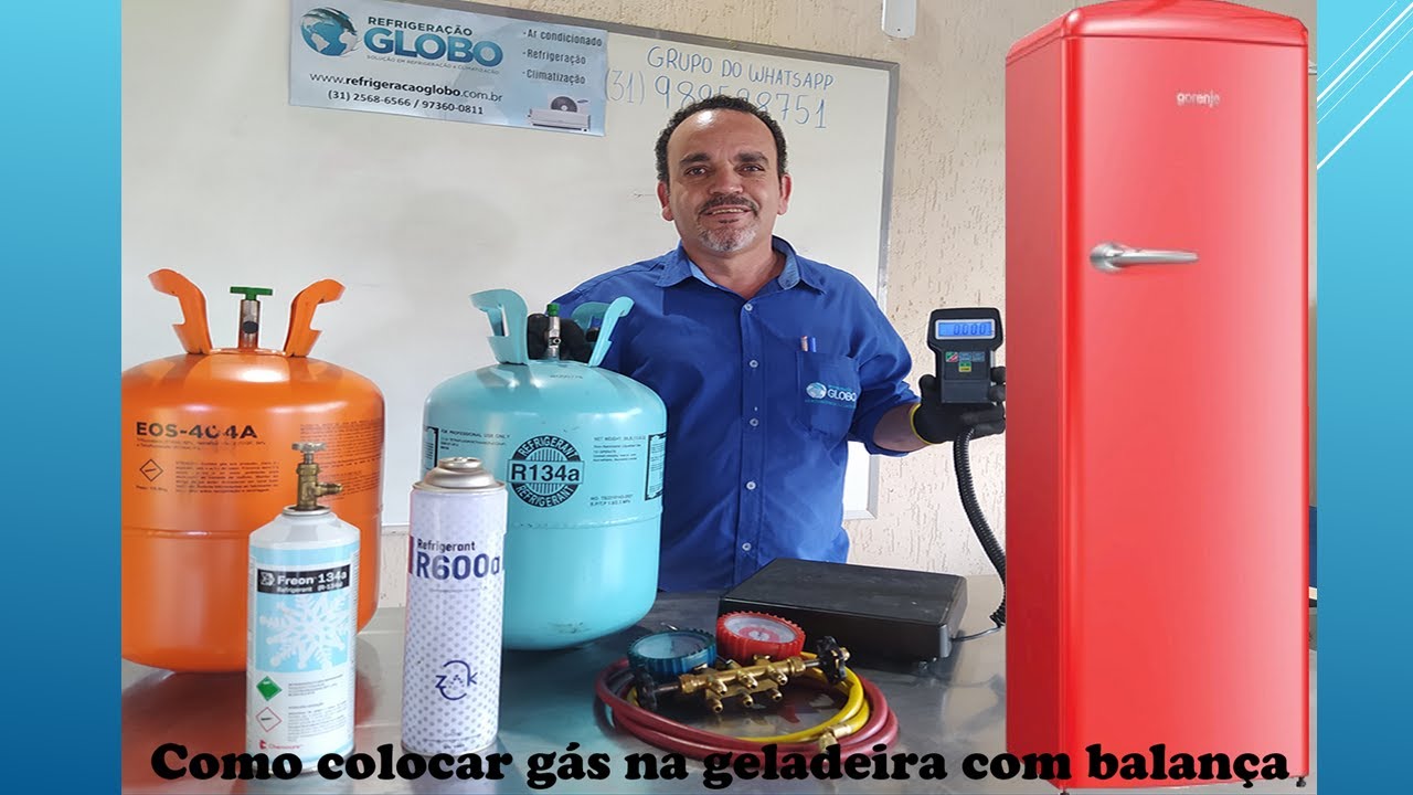 Como colocar gás na geladeira usando a balança - Aula 11 Refrigeração Doméstica
