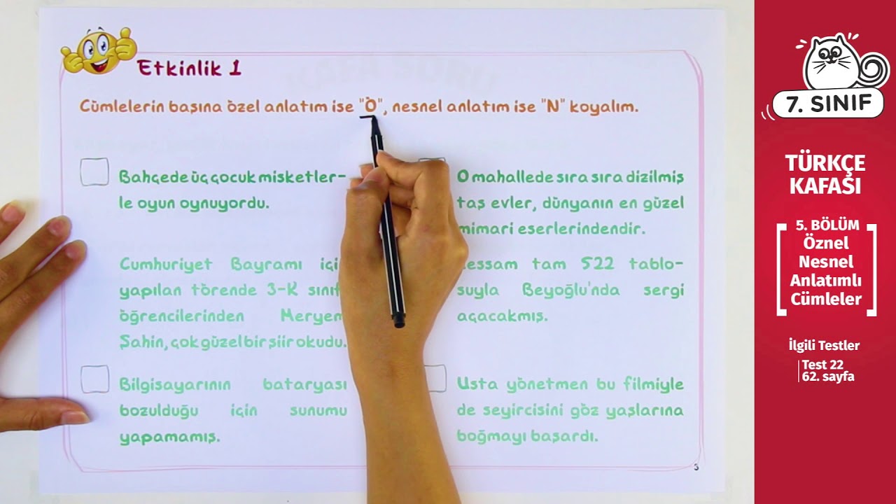 7. Sınıf Türkçe Ders #14 - Öznel / Nesnel Anlatımlı Cümleler