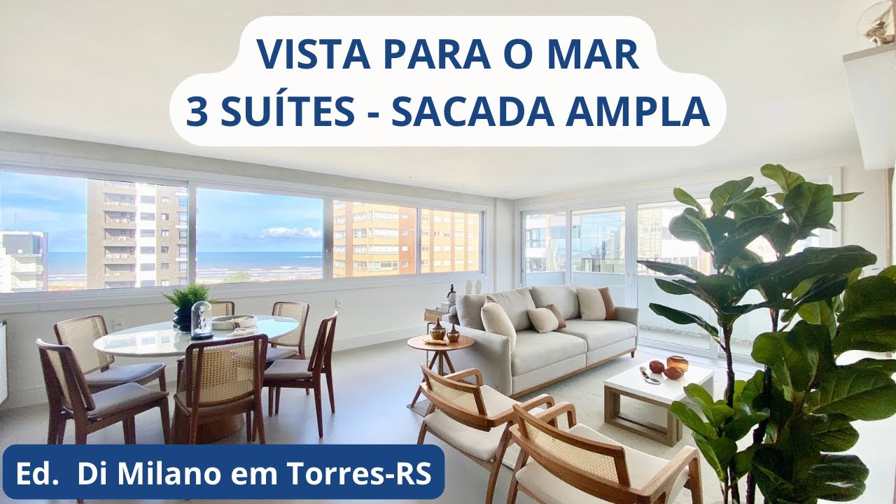 Apartamento 3 suítes com Sacada vista para o Mar na Praia Grande em Torres-RS