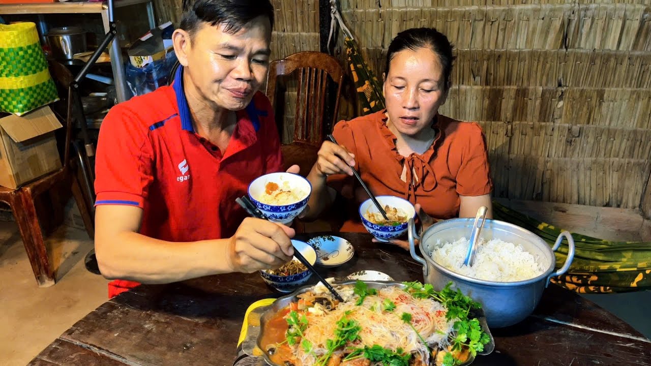 Cá Chẽm Hấp Bún Tàu Bữa Cơm Muộn,Vợ Làm Lần Đầu Ăn Thiệt Ngon 