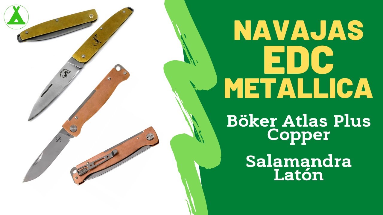 𝐍𝐀𝐕𝐀𝐉𝐀𝐒 🅴🅳🅲 ⚡ 𝐌𝐄𝐓𝐀𝐋𝐋𝐈𝐂𝐀 ⚡ Böker Atlas Plus Copper & Salamandra en Latón ❗❗