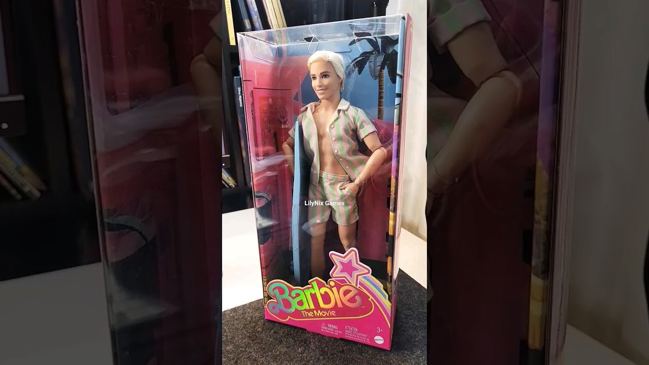 KEN WEARING STRIPES WITH A SURFBOARD. EXCITED TO WATCH BARBIE THE MOVIE #shorts #mattel