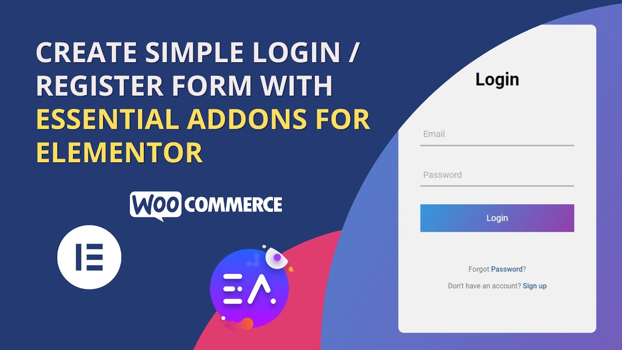 Create Simple Login and Register Form with Essential Addons for #Elementor
