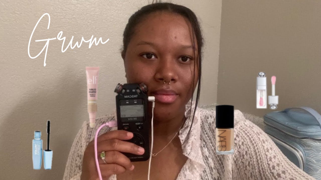 asmr | doing my makeup + whisper ramble (tascam ear to ear relaxation, grwm ) 