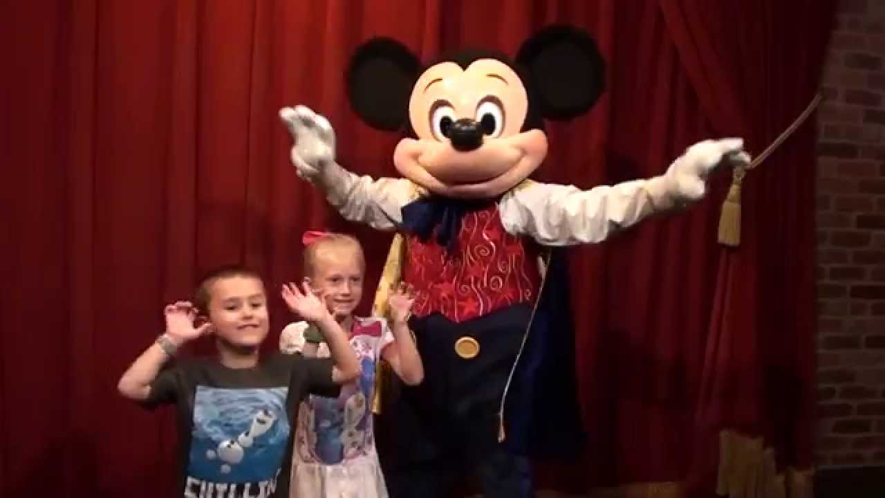 Miranda and Timmy Meet Mickey Mouse at Town Square Theater -1