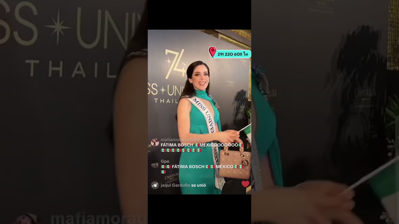 Llegada de Fátima Bosch al hotel sede rumbo a la concentración del miss universo Thailandia 2025