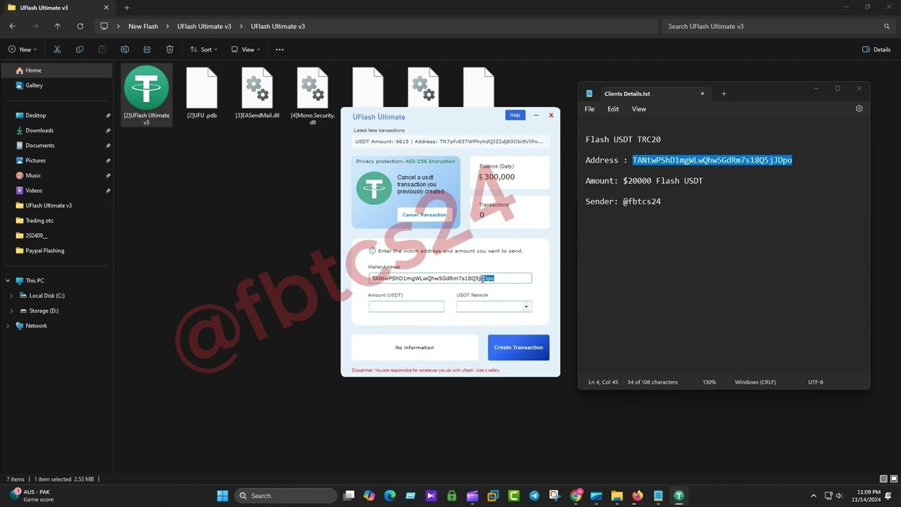 Real Flash USDT Sender Software 2024