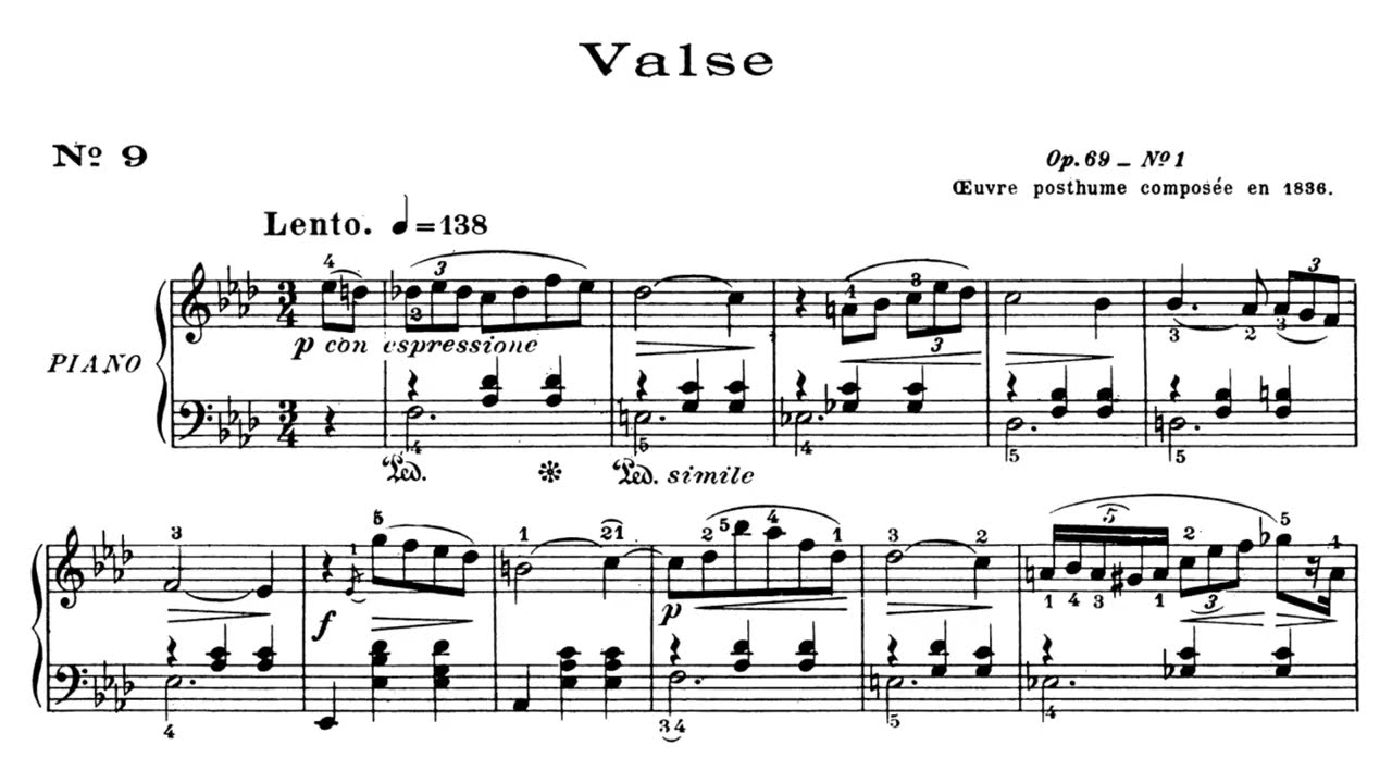 Chopin - Waltz in A-Flat Major, Op. 69 No. 1 (Cortot)