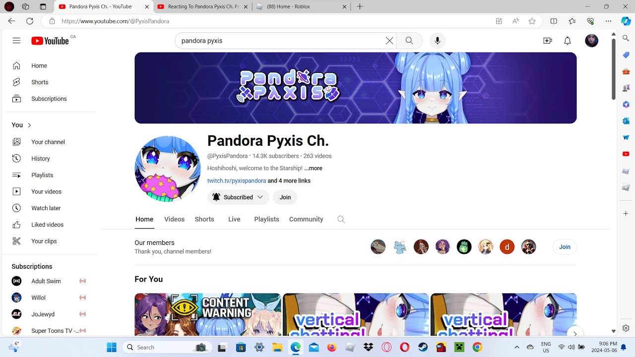 Reacting To Pandora Pyxis Ch. Profile