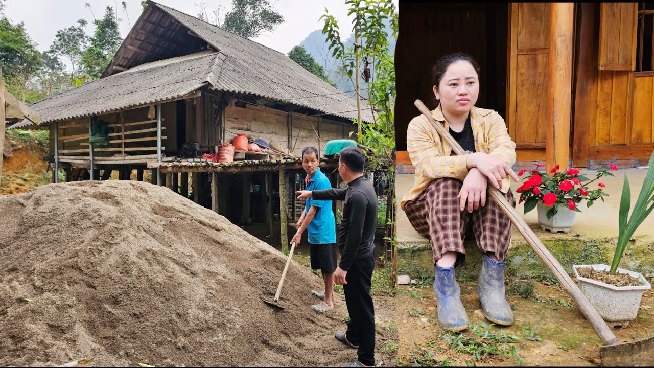 Chung visited his mother's house and saw his father working, so he offered to help