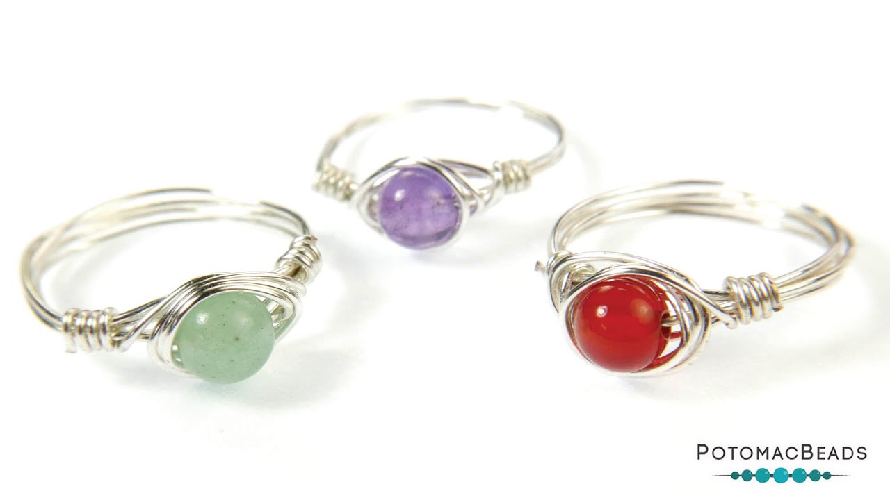 Simple Gemstone Ring - DIY Jewelry Making Tutorial by PotomacBeads