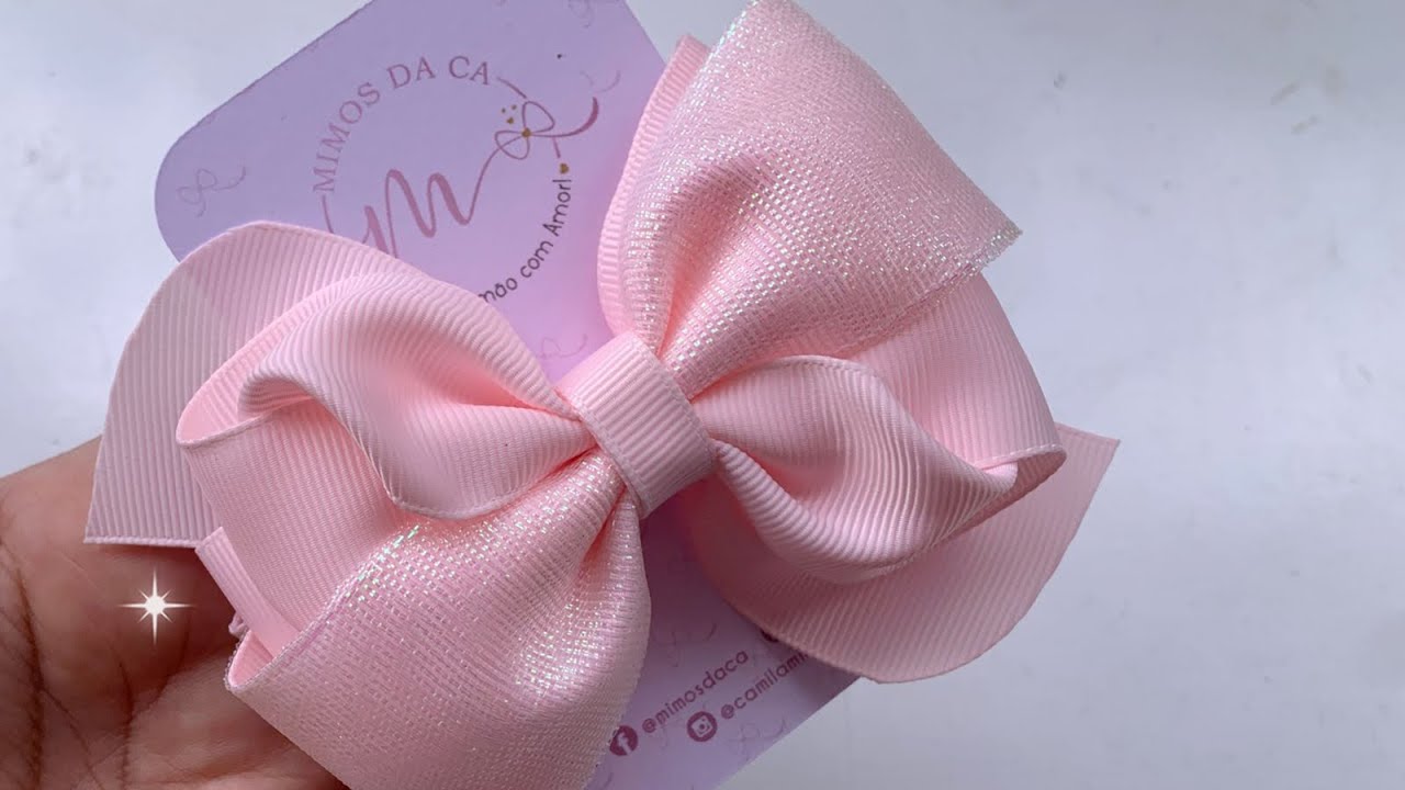 LAÇO NENÊ🎀DIY-PAP-RIBBON BOW HAIR