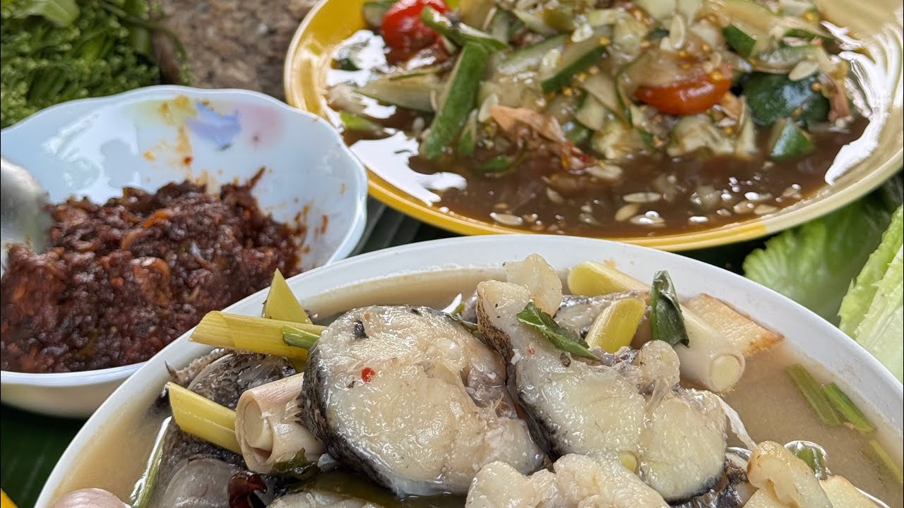 #mukbang #food #อร่อยแซ่บนัว #ต้มปลาบู่ ซดน้ำร้อนๆ ตำแตงเผ็ดเผ็ดอร่อยแซ่บ