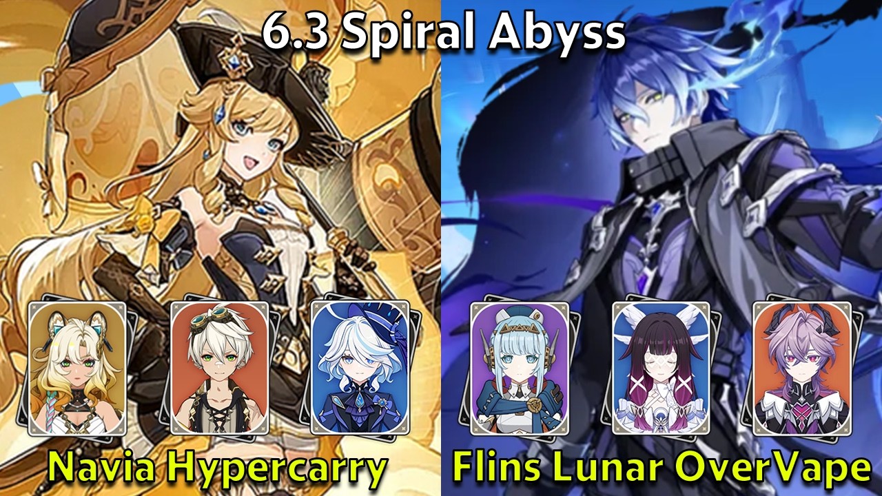C0 Navia Hypercarry & C0 Flins Lunar OverVape - Genshin Impact 6.3 Spiral Abyss Full Clear