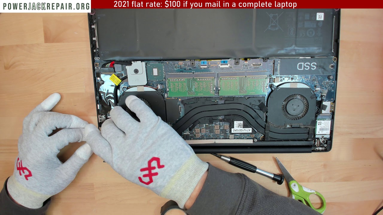 Dell XPS 15 9560 p56f  laptop charge port power jack repair fix charging connector replacement