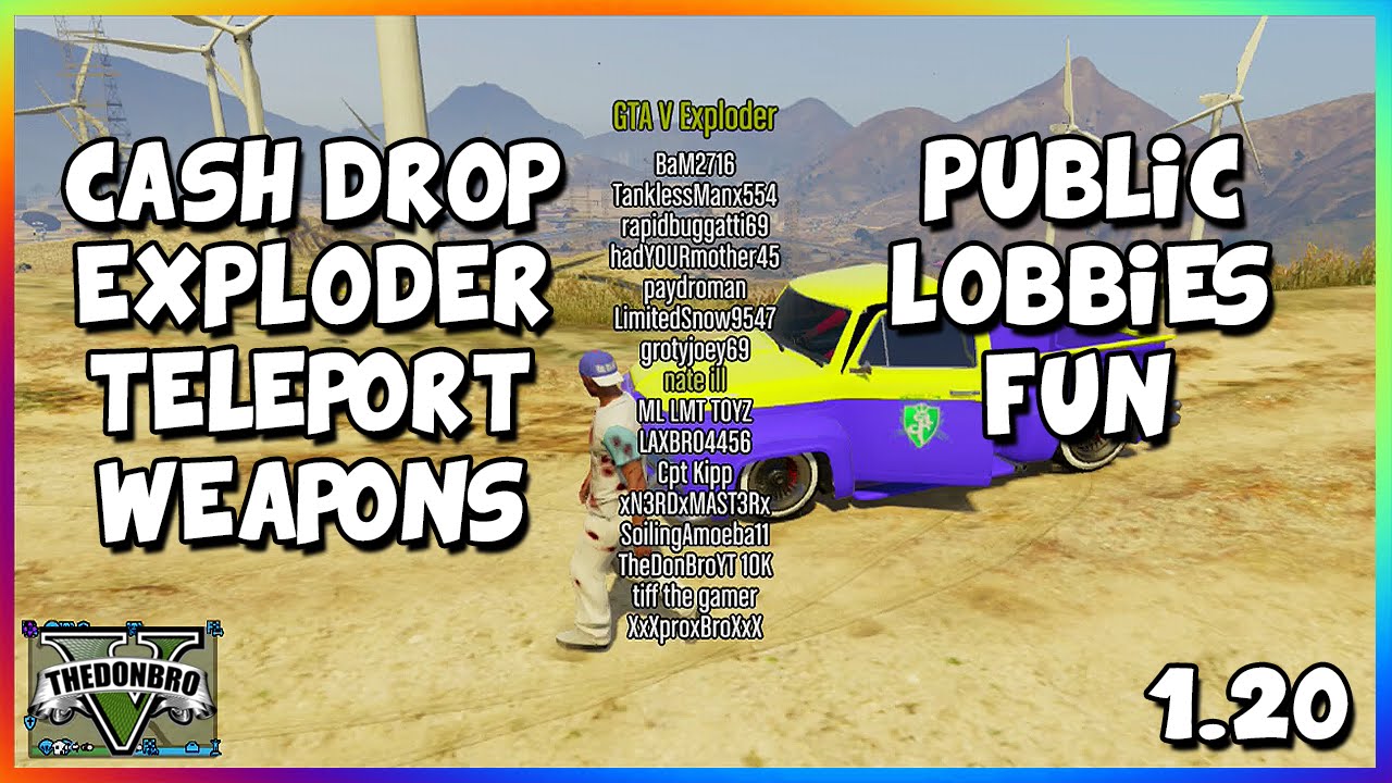 GTA 5 ONLINE - ''CASH DROPPER V3'' ANNOYING SQUEEKER ''PUBLIC LOBBY MOD MENU'' (GTA 5 MODS 1.20)