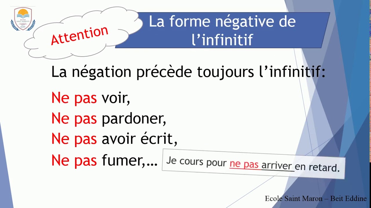 Français - EB7 - L'infinitif