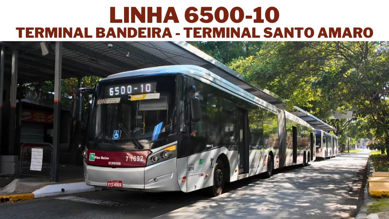 São Paulo Brasil - Linha 6500-10 Terminal Bandeira - Terminal Santo Amaro