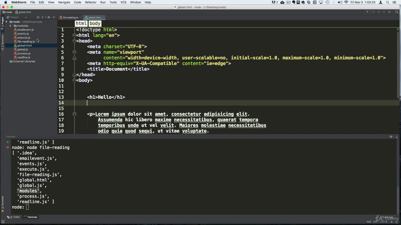 Reading files. Core Fundamentals - Playing with the File System. Node.js for Beginners.
