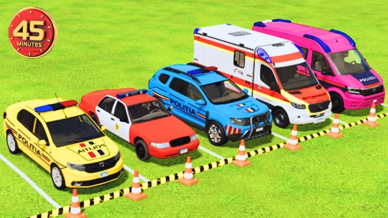 Подборка автомобилей Dacia, Ford, Duster, Mercedes-Benz, Jeep, полицейских машин и машин скорой п...