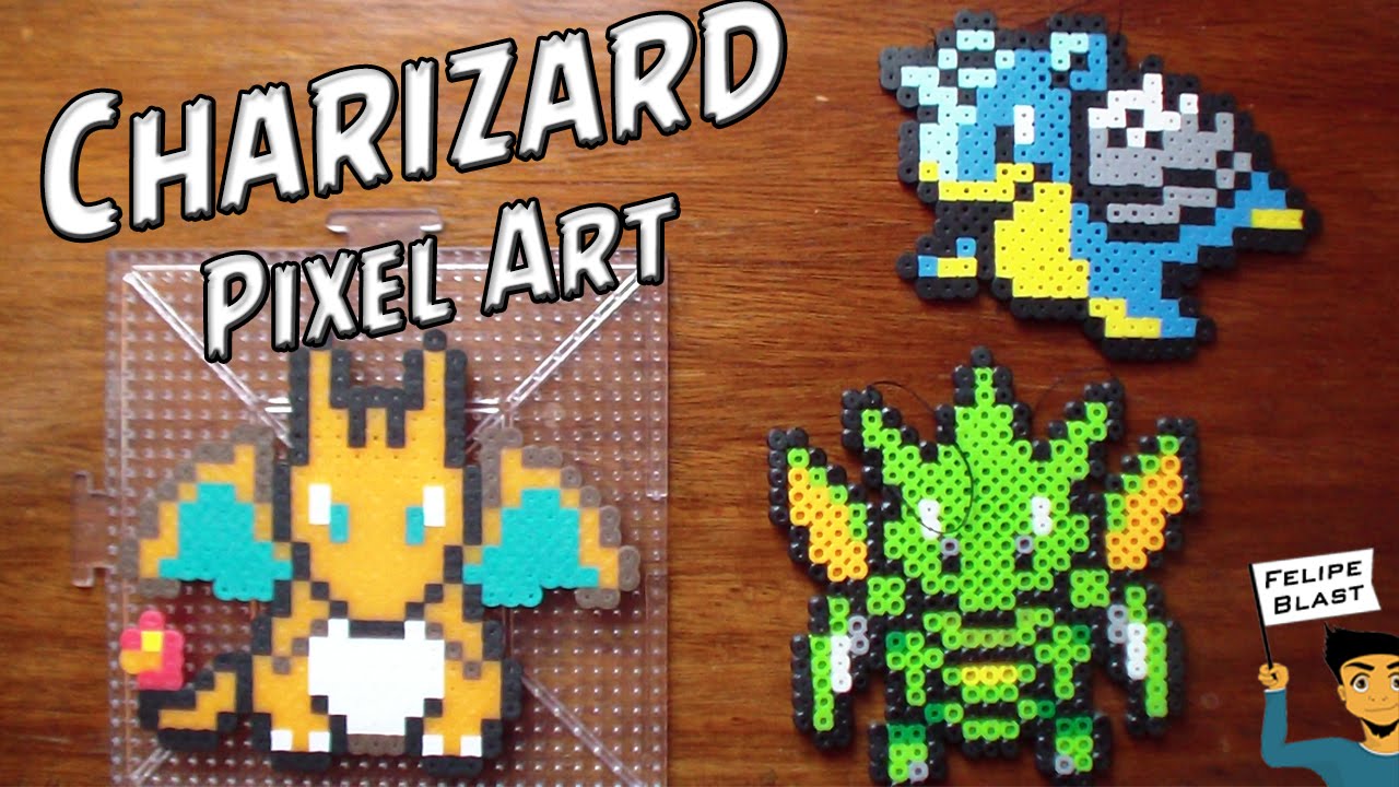 Como hacer a Charizard con Hama/Perler Beads (Charizard Pixel Art) por FelipeBlast