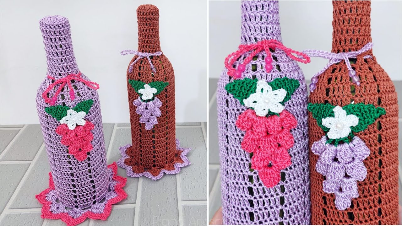 CAPA DE ROCHÊ PARA GARRAFA DE VINHO | TUTORIAL | FRANCI ARTESANATO