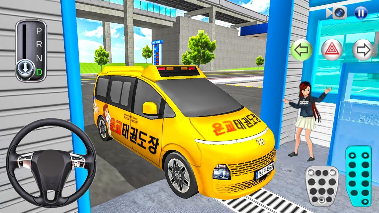 New Hyundai School Van Car Wash Driving Simulator - 3D Driving Class ios Android - 2025 gameplay