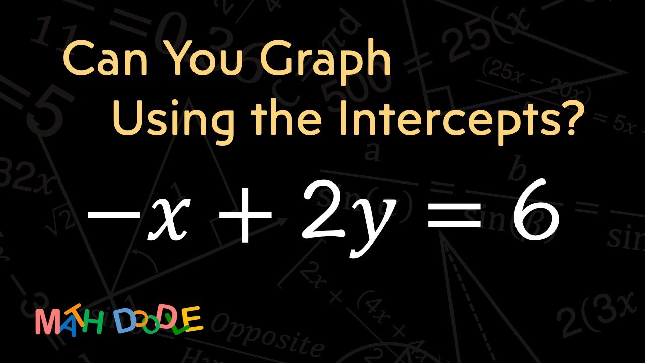 [Bite-Size Guide] Graphing Linear Equation “–𝑥 + 2𝑦 = 6” Using the Intercepts | Step-by-Step Algebra