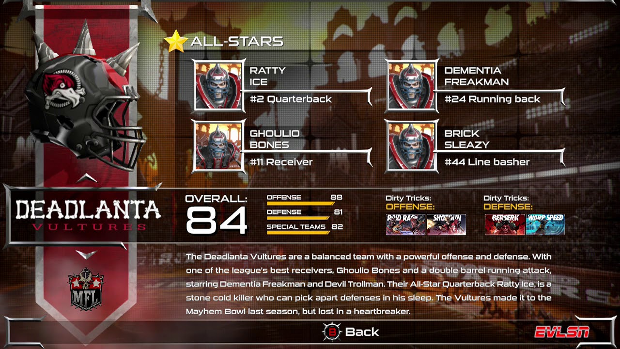 Mutant Football League - Main Menu Theme + Team Rosters