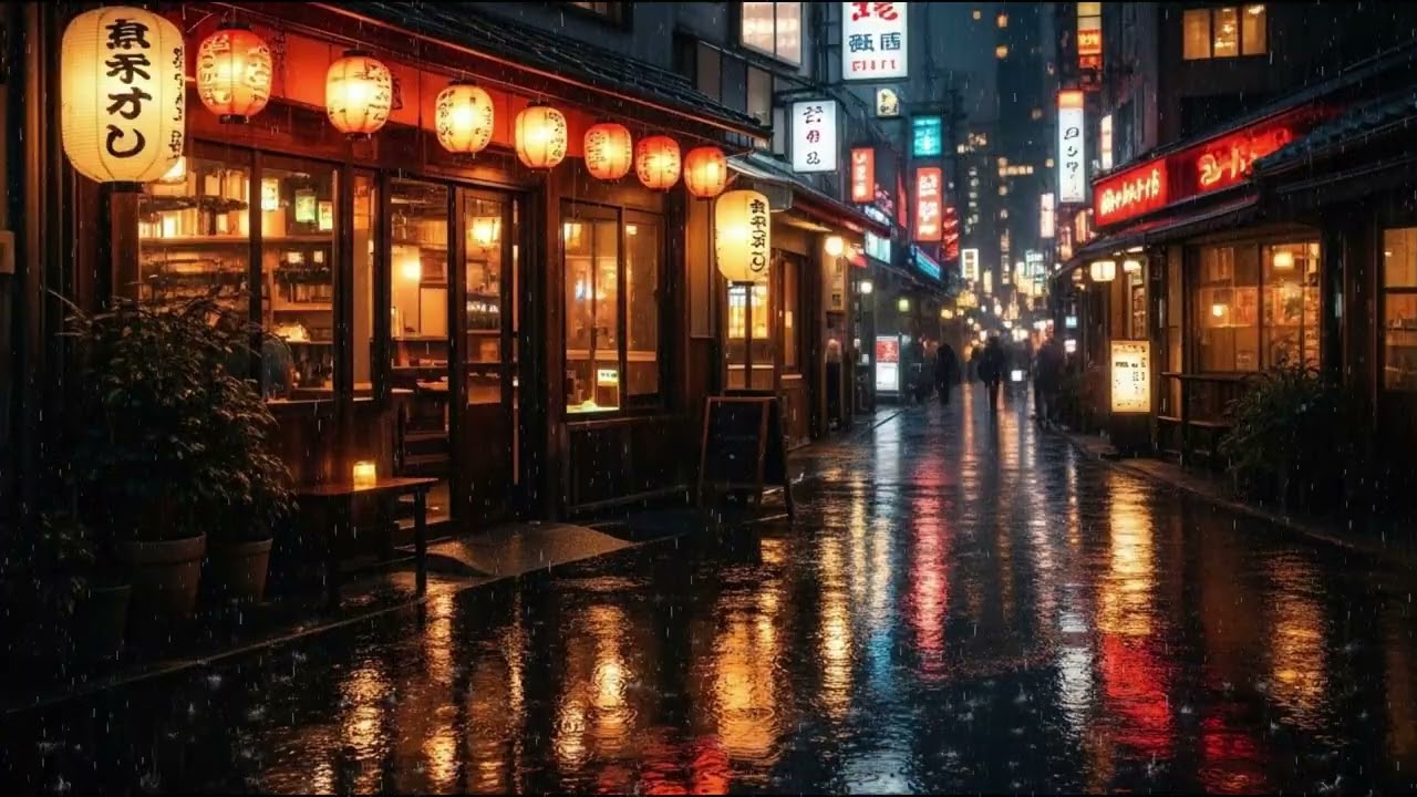 Rainy Tokyo Midnight Cafe 🌙 1 Hour Lofi for Deep Sleep & Relaxation