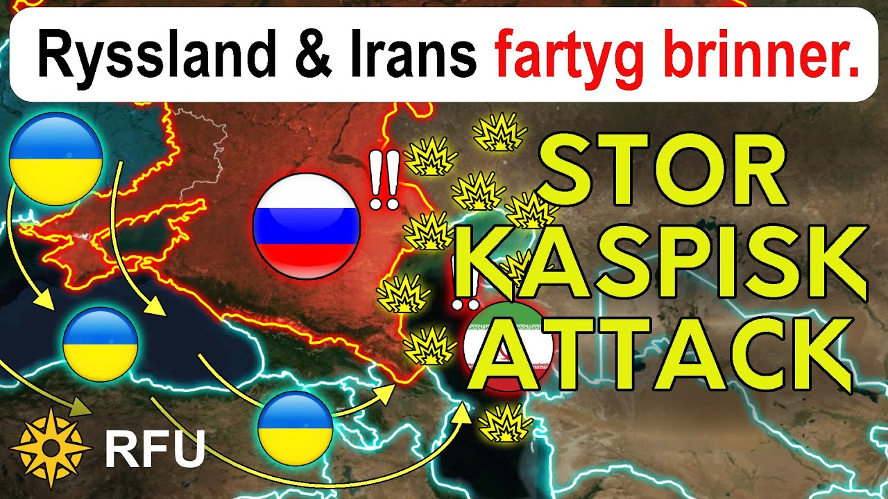 Ryssarnas olja och iranska missilfartyg BRINNER i Kaspiska havet