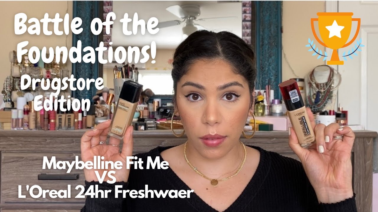 Battle of Foundations (Drugstore Edition): L’Oreal 24hr Freshwear VS Maybelline Fit Me