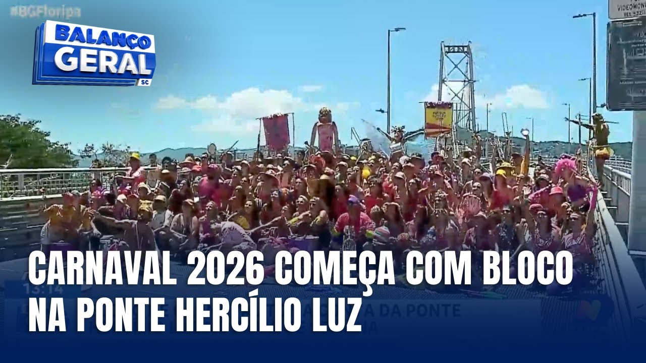 Ponte Hercílio Luz vira palco do primeiro bloco do Carnaval 2026