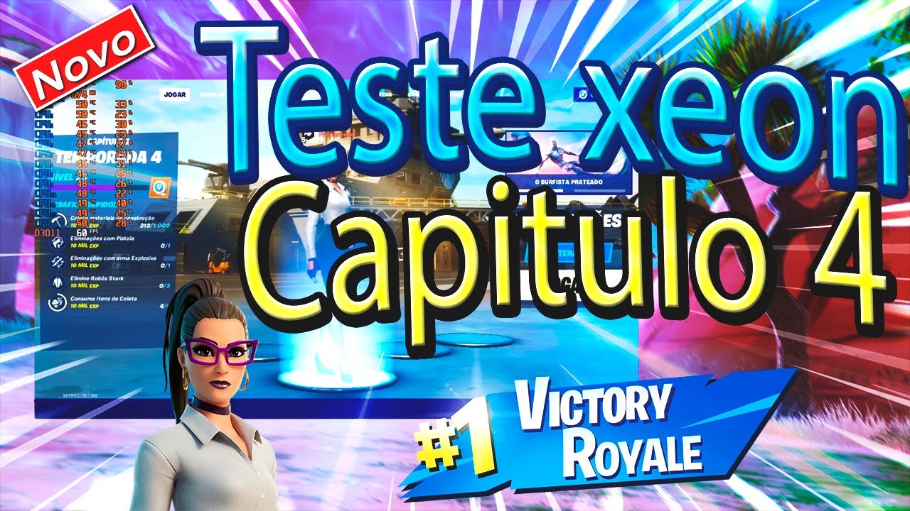 Xeon E5-2620 v2 + R5 240 1GB TESTE FORTNITE CAPITULO 4(GAMER BARATO!)